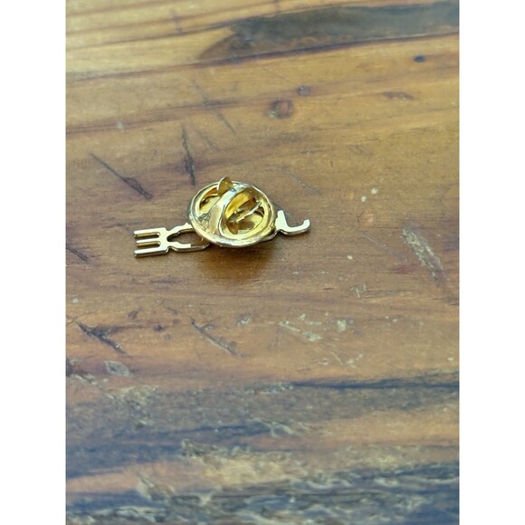 Vintage Gold Tone Joyce Lapel Pin Tie Tack 1” - Picture 6 of 7